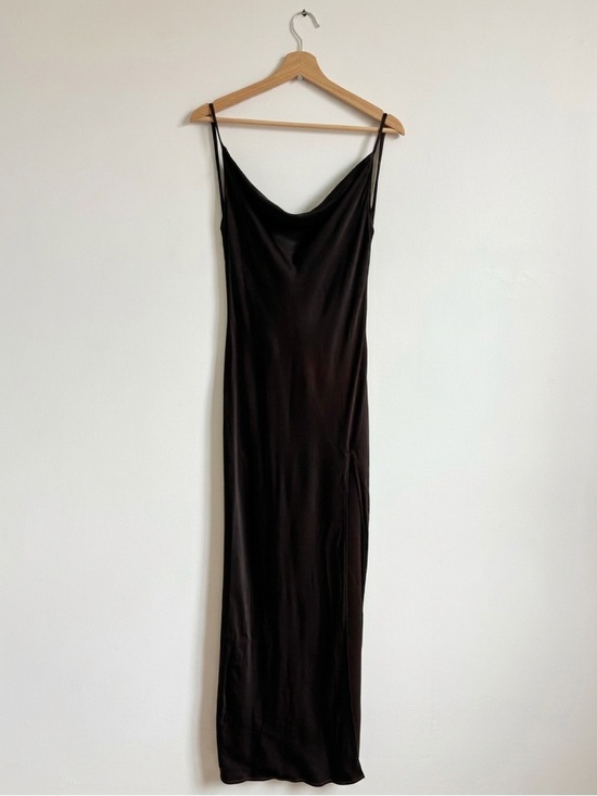 Meshki Dresses & Skirts - Meshki Jade Cowl Neck Backless Maxi Dress - Dark Chocolate Brown